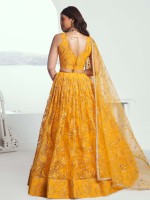 Yellow Butterfly Net Lehenga Choli